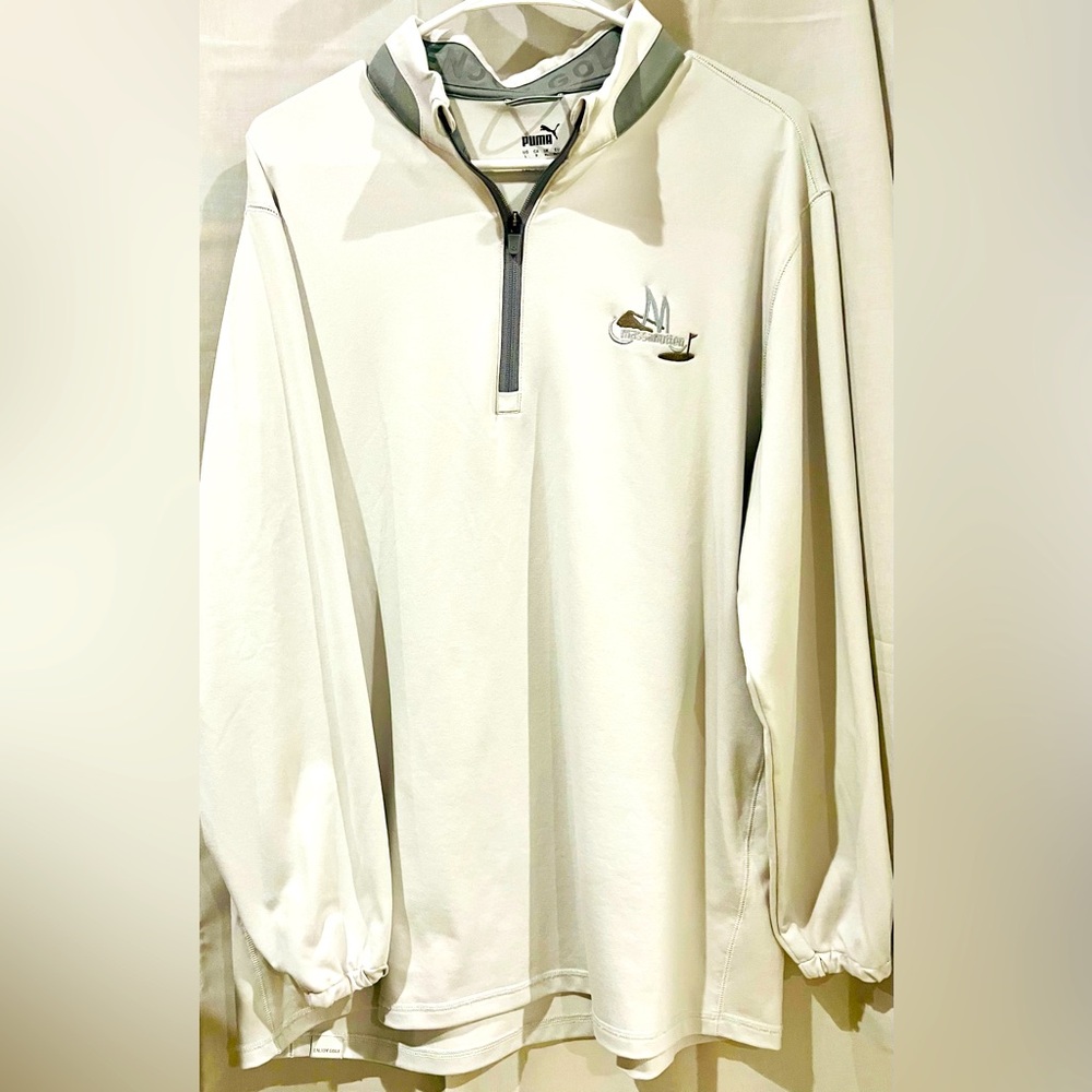 Men’s Tan Puma Lightweight Quarter-Zip Pullover